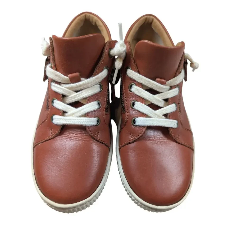 Born Paloma Brown Leather Zip-Up Laced Sneakers Shoes Size Womens 6.5 Comfort - Picture 3 of 11